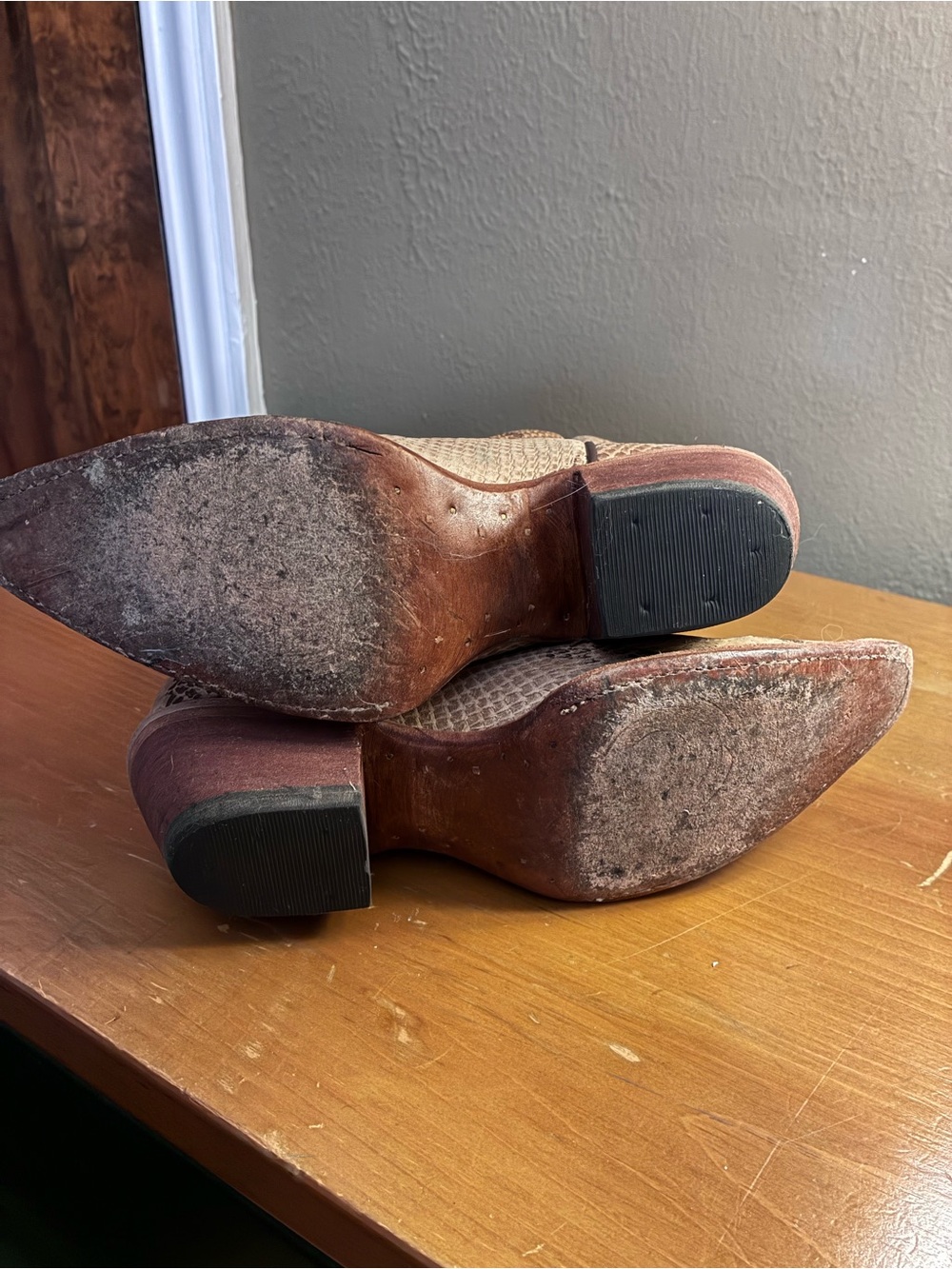 Snake-Print Western Boots - Picture 9 of 11
